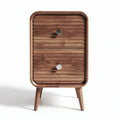 Table de chevet en bois naturel avec deux tiroirs dimensions 40 x 30 x 50cm