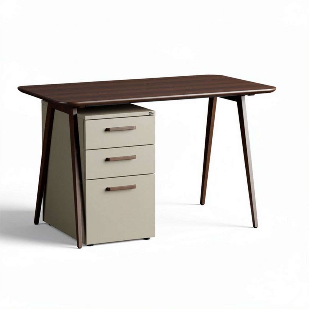 Bureau moderne en bois avec tiroirs de rangement gris 120 x 60 x 75cm