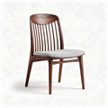 Chaise en bois foncé avec assise en tissu gris dimensions 45 x 45 x 90cm