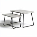 Table d’appoint en marbre blanc et bois de chêne clair 60 x 60 x 45cm