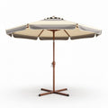 Parasol de jardin en polyester crème avec structure en métal 240 x 240 x 250cm
