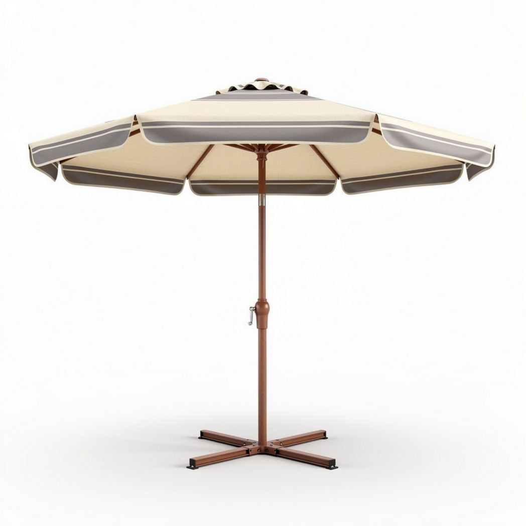 Parasol de jardin en polyester crème avec structure en métal 240 x 240 x 250cm