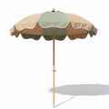 Parasol de jardin en toile beige et verte 200 x 200 x 250cm avec structure en métal
